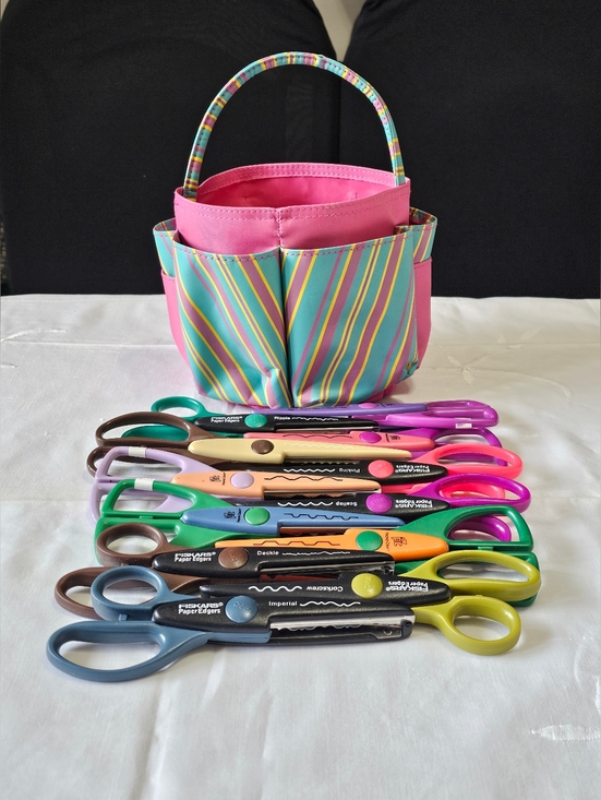Other - Craft Caddy with 12 Decorative Edge Scissors Set